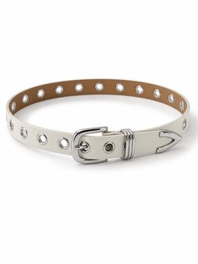 NWOT Anthropologie White Double-Row Grommet Belt
